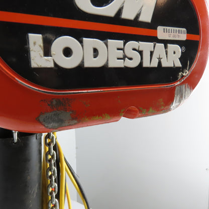 CM Lodestar Model L 1Ton 2000LB Electric Chain Hoist 20' Lift 16FPM 3Ph 230/460V