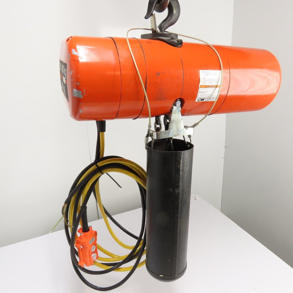 CM Lodestar Model L 1Ton 2000LB Electric Chain Hoist 20' Lift 16FPM 3Ph 230/460V