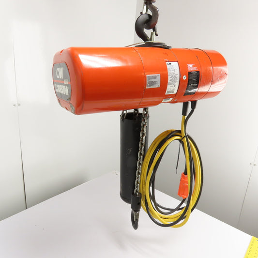 CM Lodestar Model L 1Ton 2000LB Electric Chain Hoist 20' Lift 16FPM 3Ph 230/460V