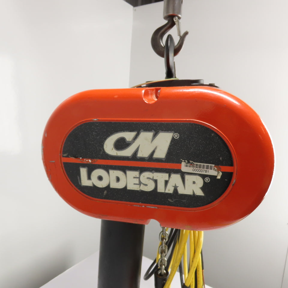 CM Lodestar Model L 1Ton 2000LB Electric Chain Hoist 20' Lift 16FPM 3Ph 230/460V