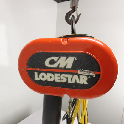 CM Lodestar Model L 1Ton 2000LB Electric Chain Hoist 20' Lift 16FPM 3Ph 230/460V