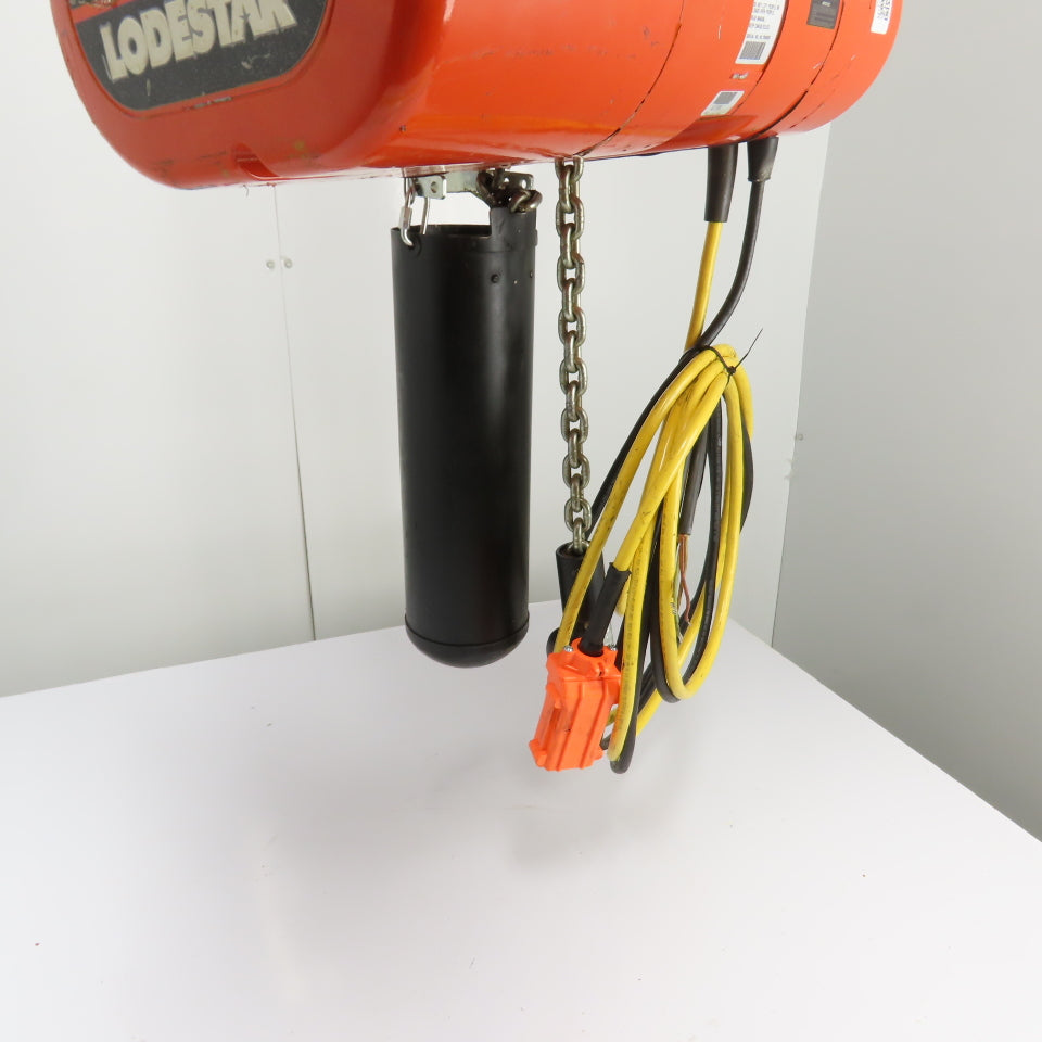 CM Lodestar Model L 1Ton 2000LB Electric Chain Hoist 20' Lift 16FPM 3Ph 230/460V