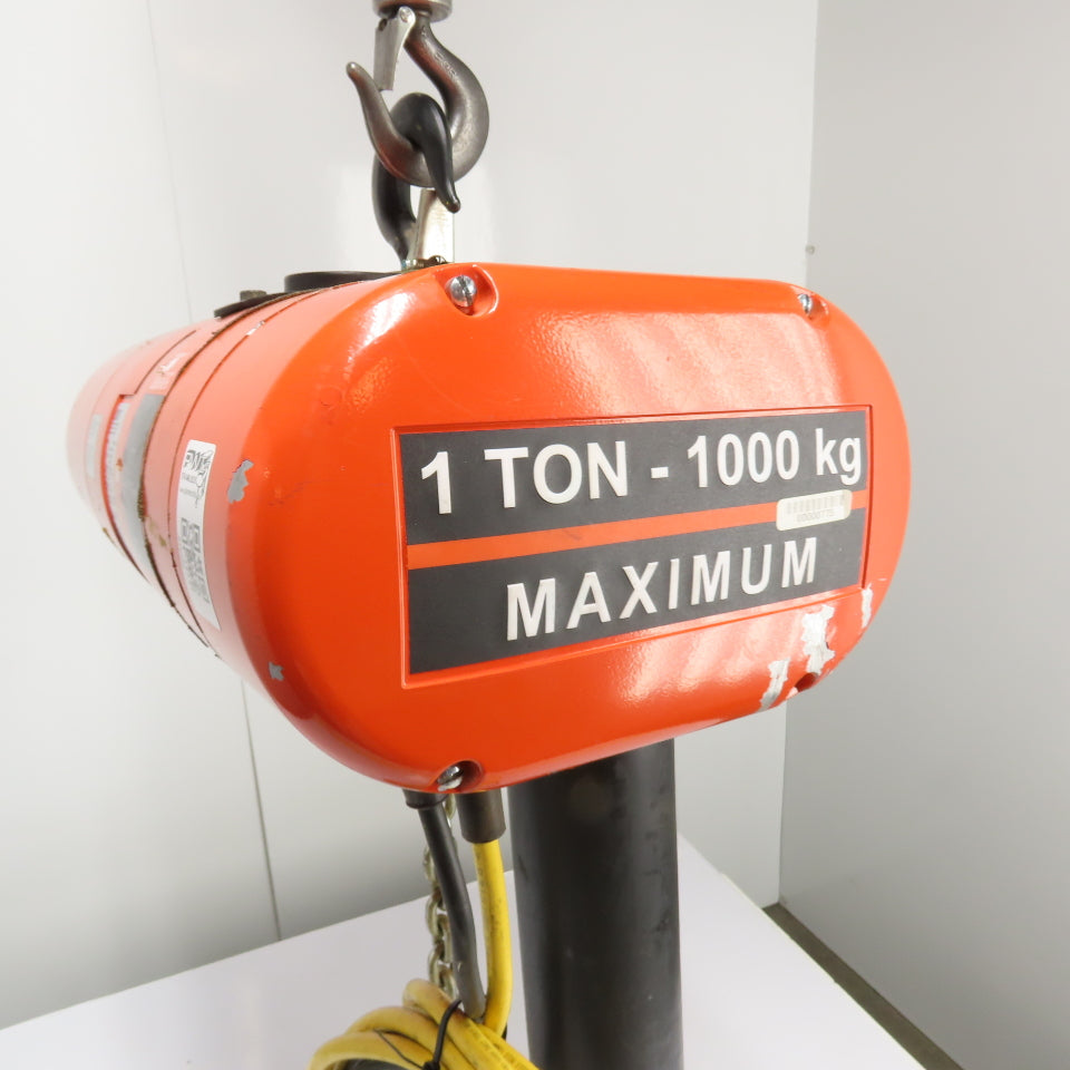 CM Lodestar Model L 1Ton 2000LB Electric Chain Hoist 20' Lift 16FPM 3Ph 230/460V