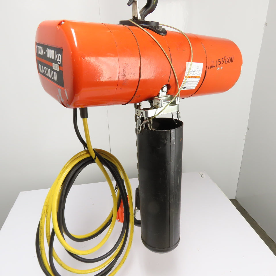 CM Lodestar Model L 1Ton 2000LB Electric Chain Hoist 20' Lift 16FPM 3Ph 230/460V
