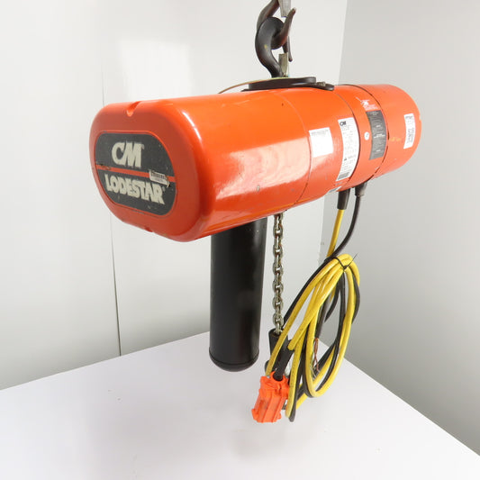 CM Lodestar Model L 1Ton 2000LB Electric Chain Hoist 20' Lift 16FPM 3Ph 230/460V
