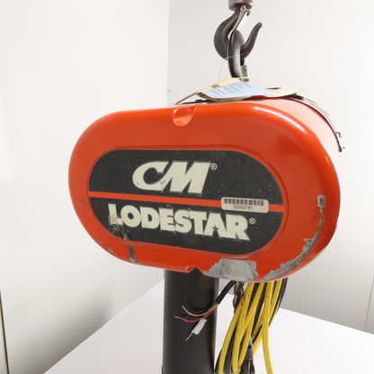 CM Lodestar Model L 1Ton 2000LB Electric Chain Hoist 20' Lift 16FPM 3Ph 230/460V