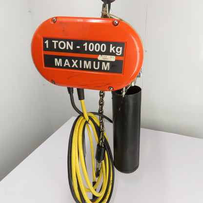 CM Lodestar Model L 1Ton 2000LB Electric Chain Hoist 20' Lift 16FPM 3Ph 230/460V