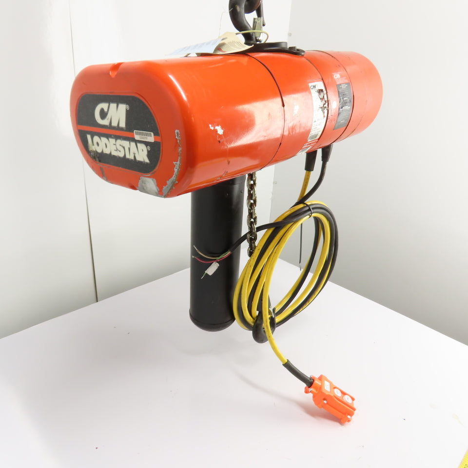 CM Lodestar Model L 1Ton 2000LB Electric Chain Hoist 20' Lift 16FPM 3Ph 230/460V