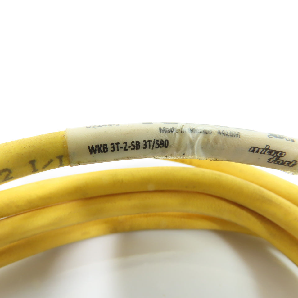 Turck U2249-1 WKB 3T-2-SB 3T/S90 3-Wire M12 Cordset Cable 90-Degree to Straight