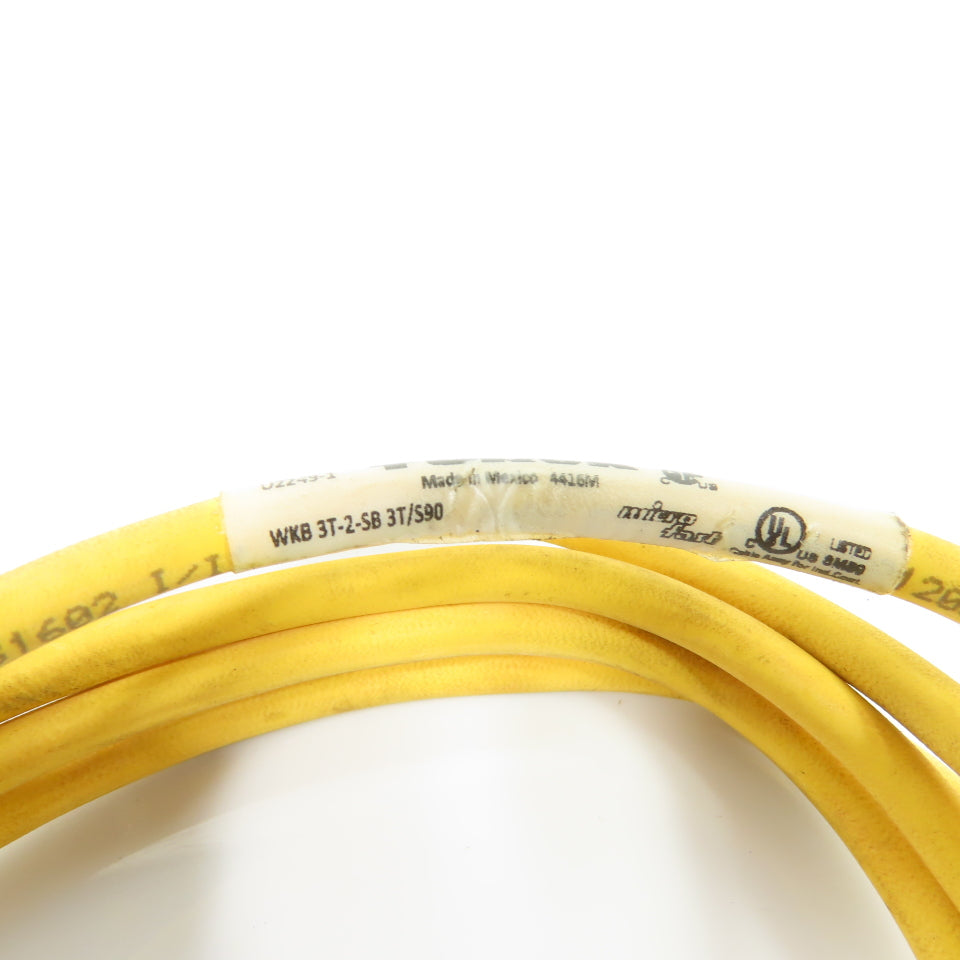 Turck U2249-1 WKB 3T-2-SB 3T/S90 3-Wire M12 Cordset Cable 90-Degree to Straight