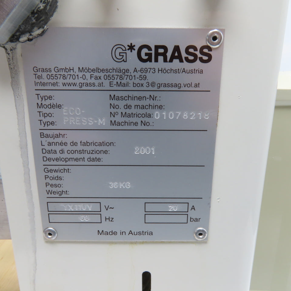 Grass ECO-Press-M 110V 1Ph Hinge Boring Insertion Machine 1Hp