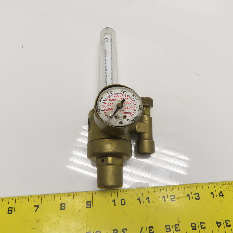 AGA 355-2 AGA Model 355-2 Brass Flowmeter Regulator 3000 psig CGA E-4