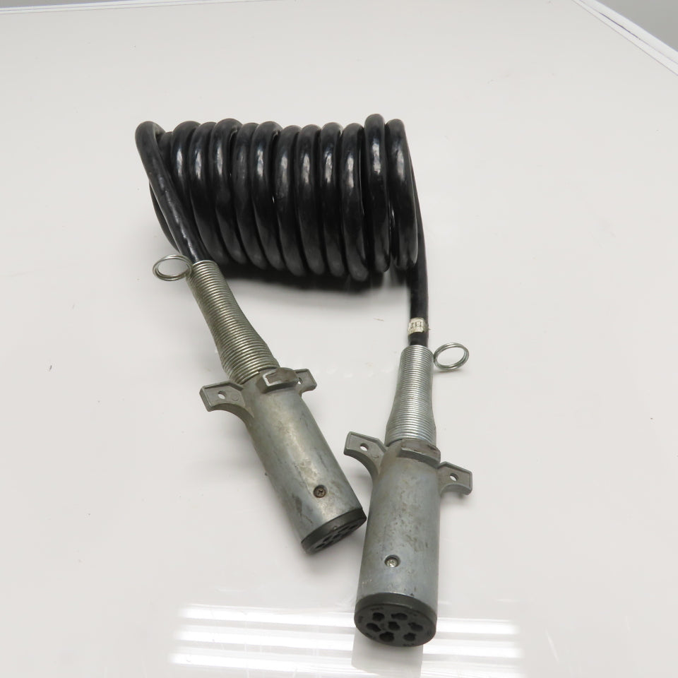 Coiled 7-Way Trailer Electrical Cable 8'