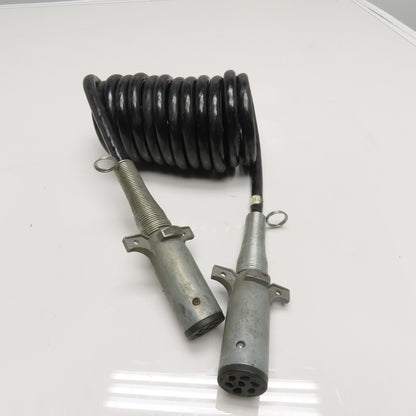 Coiled 7-Way Trailer Electrical Cable 8'