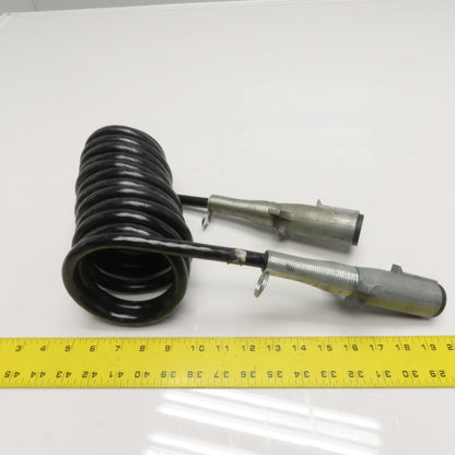 Coiled 7-Way Trailer Electrical Cable 8'