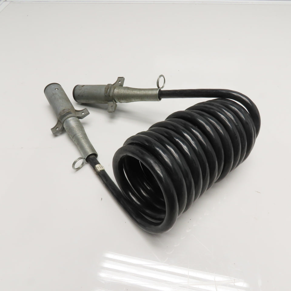 Coiled 7-Way Trailer Electrical Cable 8'