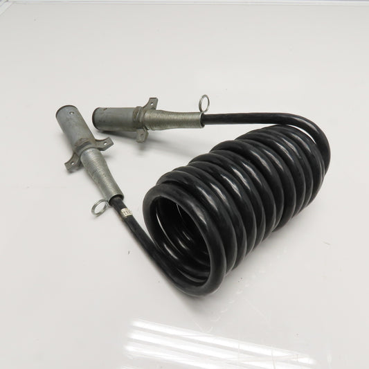 Coiled 7-Way Trailer Electrical Cable 8'