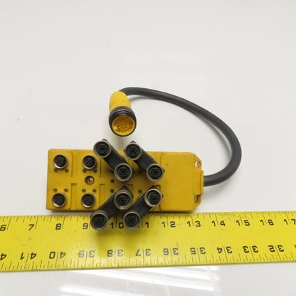 Lumberg ASBV 8/LED 5-242-RS190M 8-Port M12 Female Distribution Box M23 19-Pin