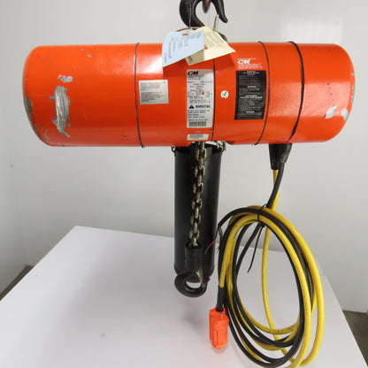 CM Lodestar Model L 1Ton 2000LB Electric Chain Hoist 20' Lift 16FPM 3Ph 230/460V
