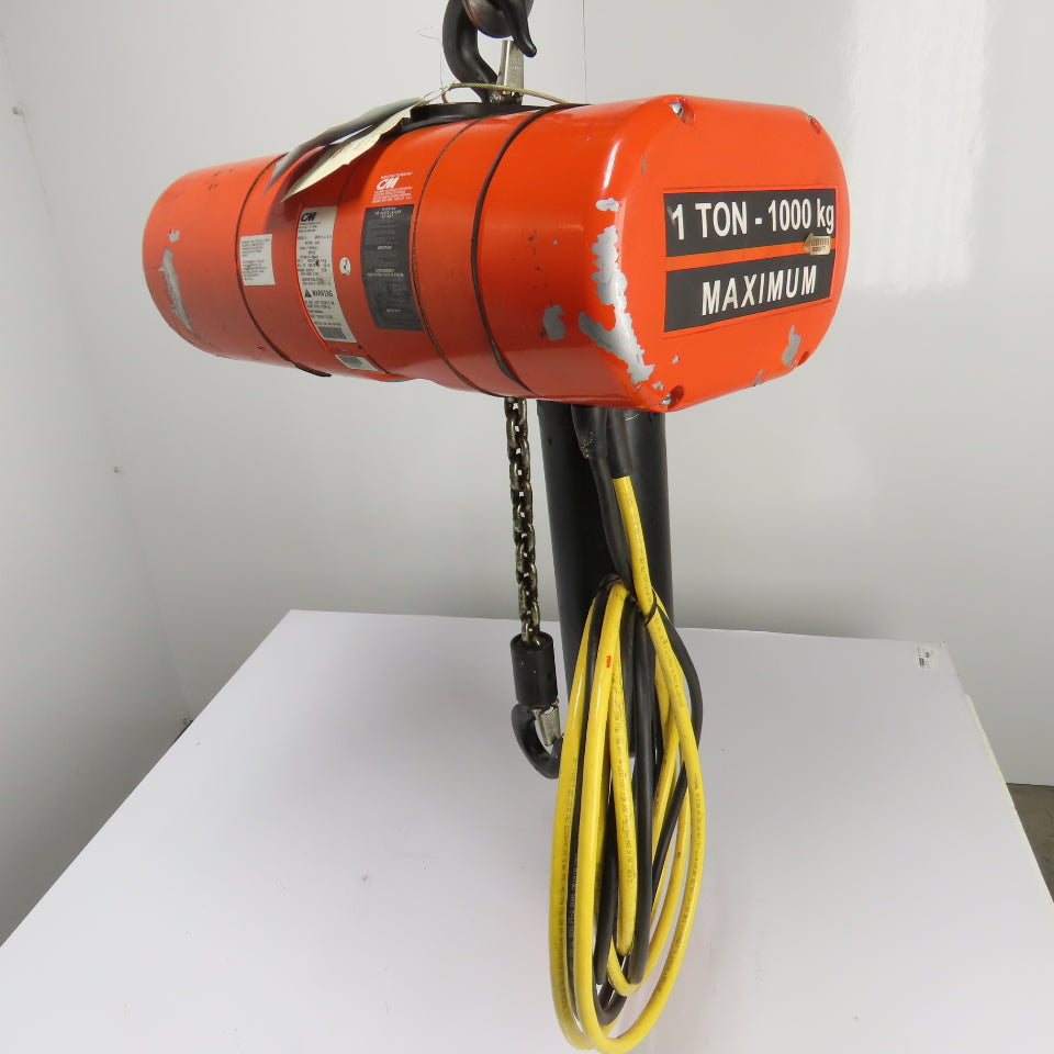 CM Lodestar Model L 1Ton 2000LB Electric Chain Hoist 20' Lift 16FPM 3Ph 230/460V