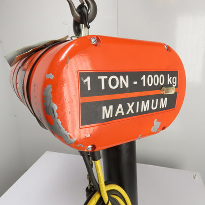 CM Lodestar Model L 1Ton 2000LB Electric Chain Hoist 20' Lift 16FPM 3Ph 230/460V