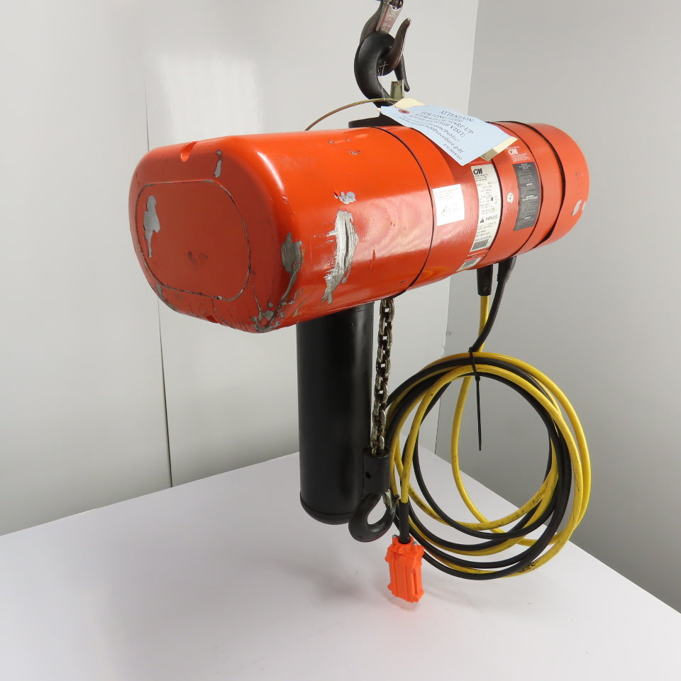 CM Lodestar Model L 1Ton 2000LB Electric Chain Hoist 20' Lift 16FPM 3Ph 230/460V