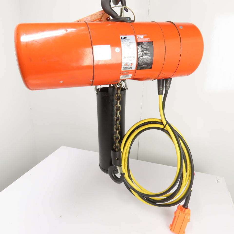 CM Lodestar Model L 1Ton 2000LB Electric Chain Hoist 20' Lift 16FPM 3Ph 230/460V