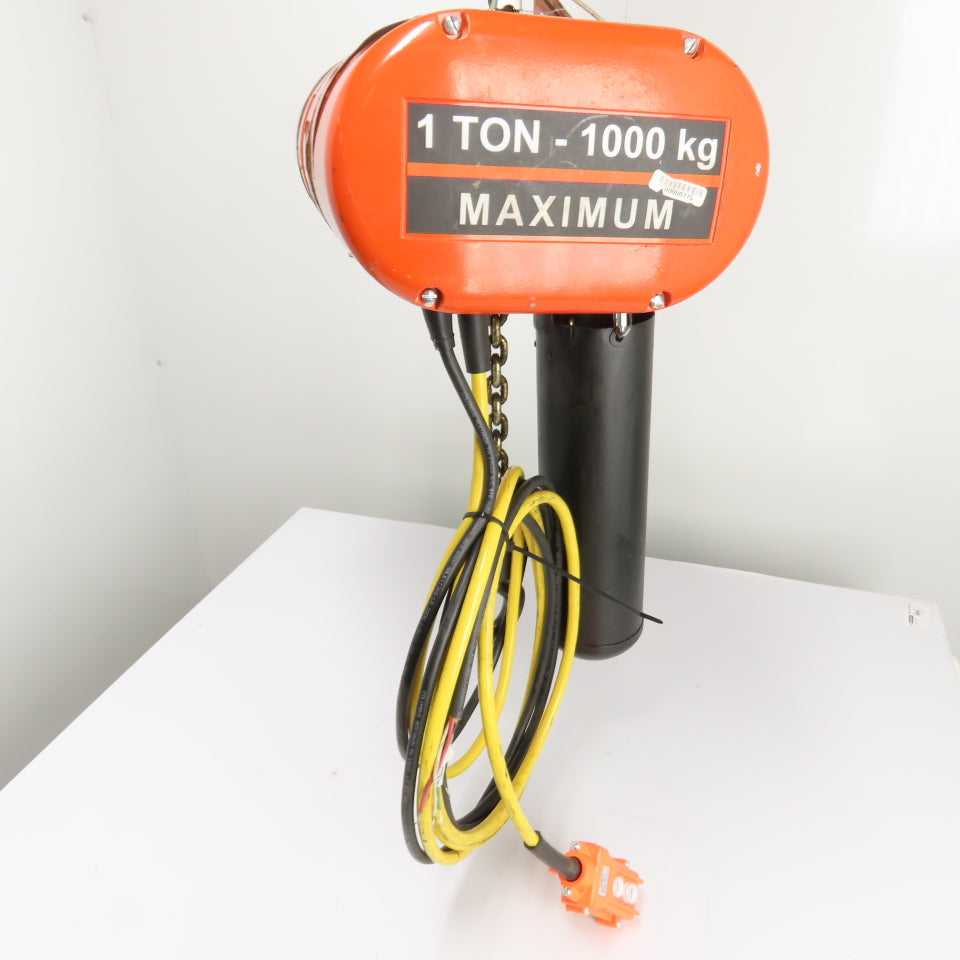CM Lodestar Model L 1Ton 2000LB Electric Chain Hoist 20' Lift 16FPM 3Ph 230/460V