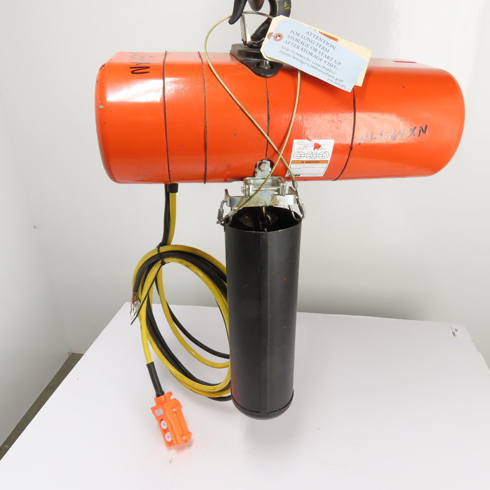CM Lodestar Model L 1Ton 2000LB Electric Chain Hoist 20' Lift 16FPM 3Ph 230/460V