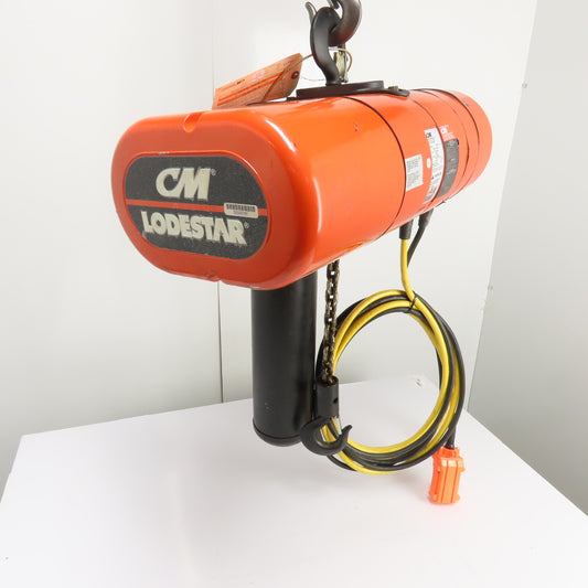 CM Lodestar Model L 1Ton 2000LB Electric Chain Hoist 20' Lift 16FPM 3Ph 230/460V