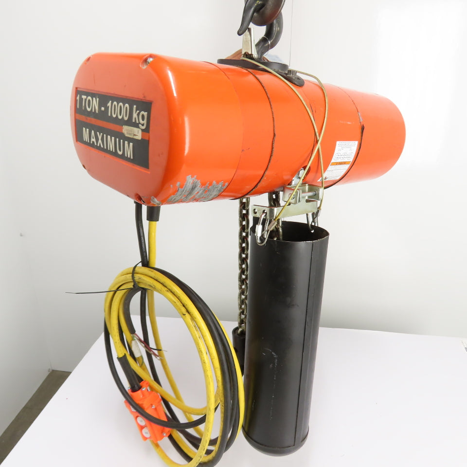 CM Lodestar Model L 1Ton 2000LB Electric Chain Hoist 20' Lift 16FPM 3Ph 230/460V