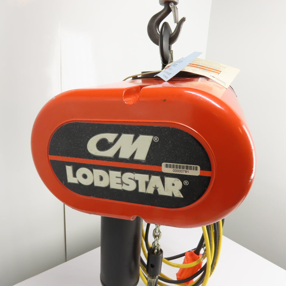 CM Lodestar Model L 1Ton 2000LB Electric Chain Hoist 20' Lift 16FPM 3Ph 230/460V
