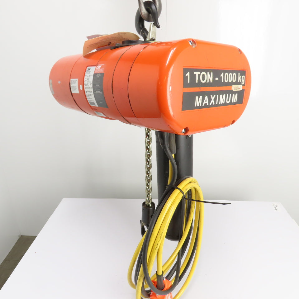 CM Lodestar Model L 1Ton 2000LB Electric Chain Hoist 20' Lift 16FPM 3Ph 230/460V