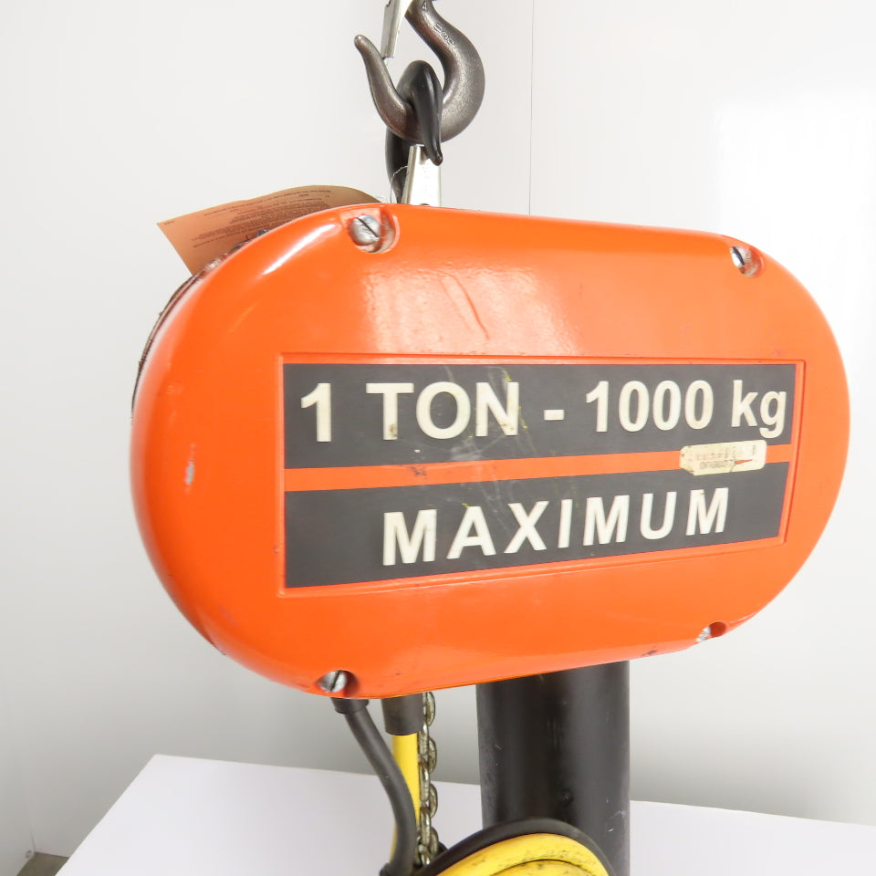 CM Lodestar Model L 1Ton 2000LB Electric Chain Hoist 20' Lift 16FPM 3Ph 230/460V