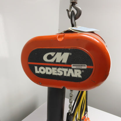 CM Lodestar Model L 1Ton 2000LB Electric Chain Hoist 20' Lift 16FPM 3Ph 230/460V