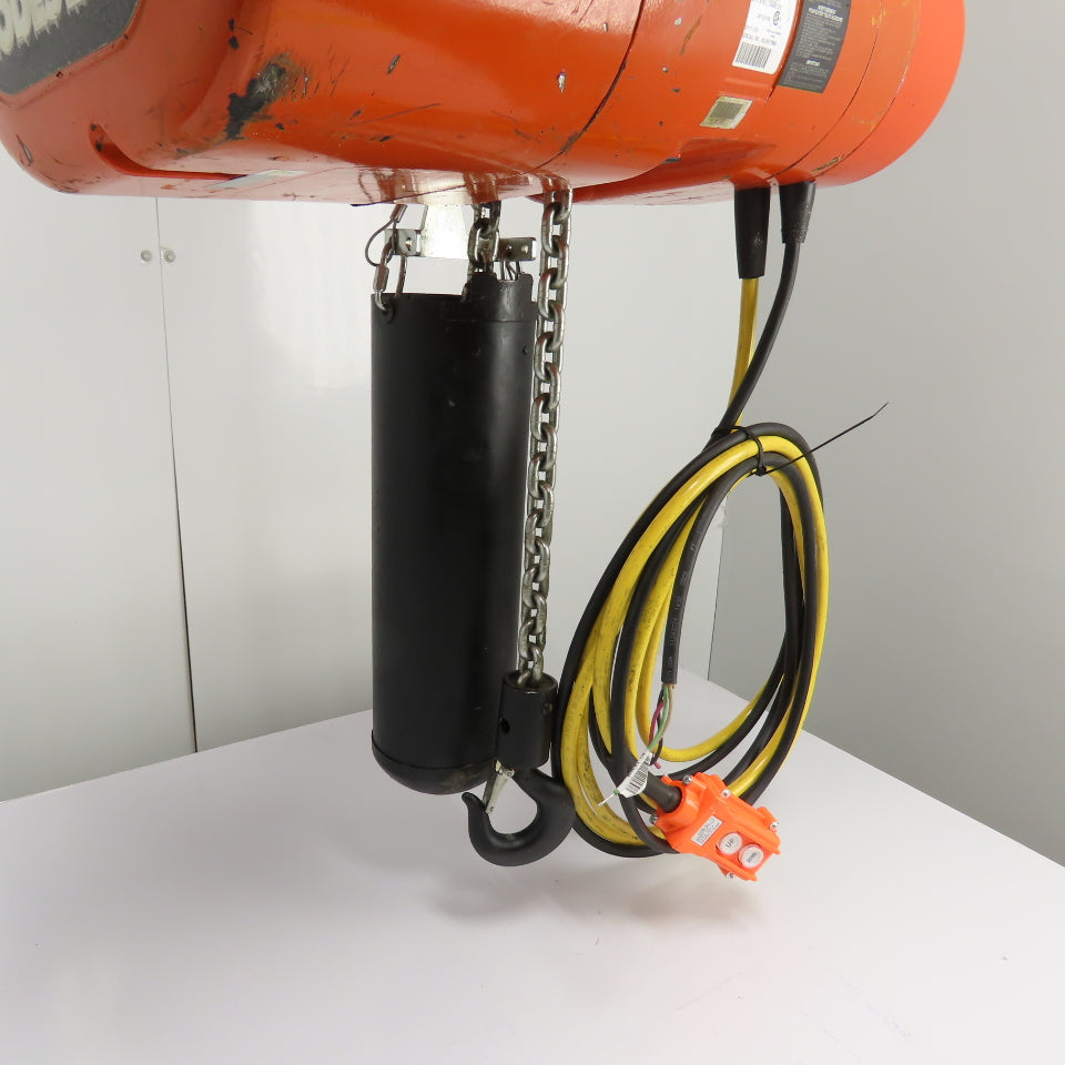 CM Lodestar Model L 1Ton 2000LB Electric Chain Hoist 20' Lift 16FPM 3Ph 230/460V