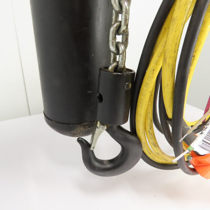 CM Lodestar Model L 1Ton 2000LB Electric Chain Hoist 20' Lift 16FPM 3Ph 230/460V
