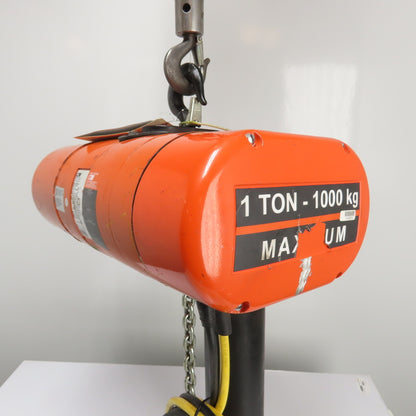 CM Lodestar Model L 1Ton 2000LB Electric Chain Hoist 20' Lift 16FPM 3Ph 230/460V