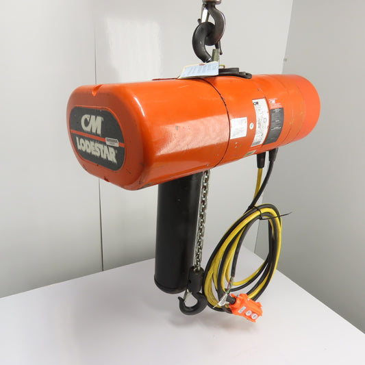 CM Lodestar Model L 1Ton 2000LB Electric Chain Hoist 20' Lift 16FPM 3Ph 230/460V