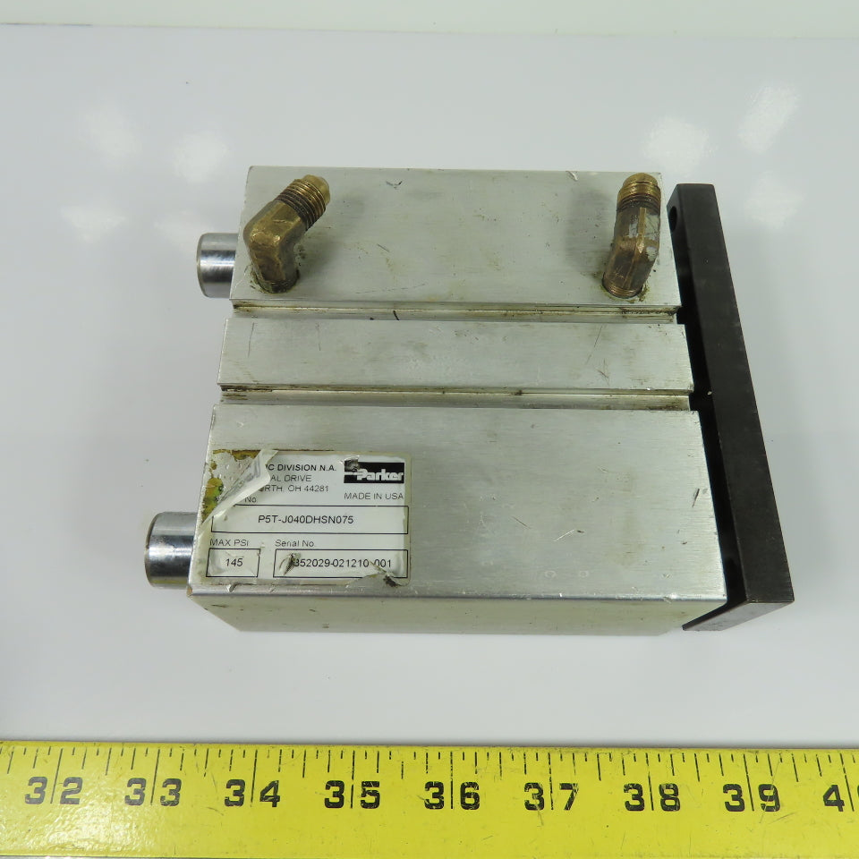 Parker P5T-J040DHSN075 40mm Bore 0.75" Stroke Guided Pneumatic Cylinder 145 PSI