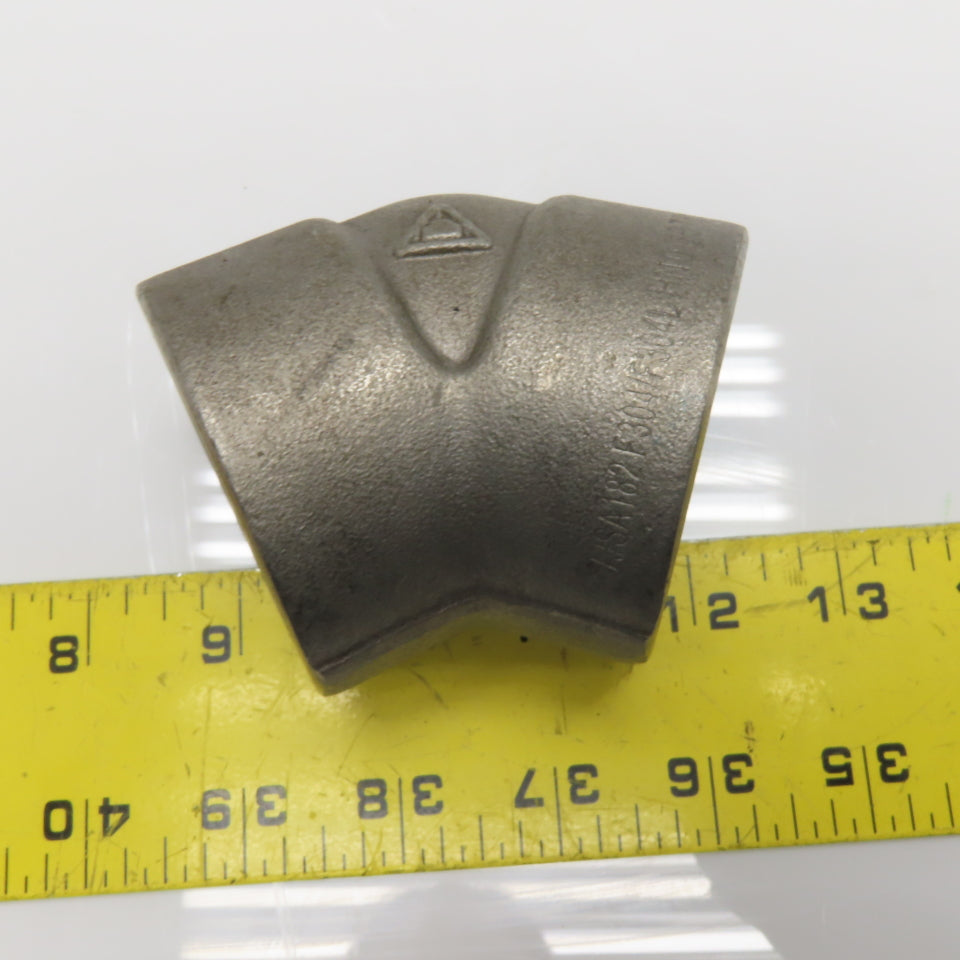 HN0007 1-1/2" 3000lb 45 Degree Stainless Steel Socket Weld Elbow Fitting