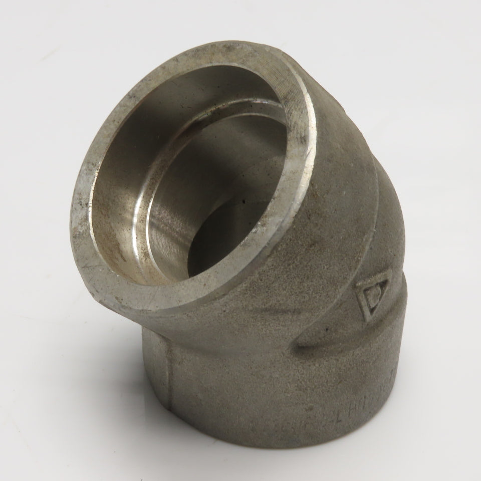 HN0007 1-1/2" 3000lb 45 Degree Stainless Steel Socket Weld Elbow Fitting