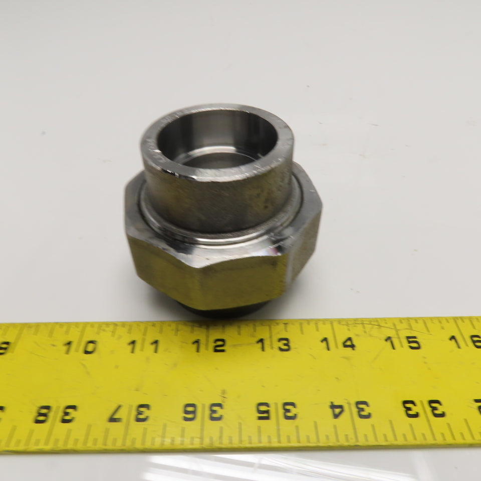 1-1/4" Forged Steel Socket Weld Pipe Union 3000# A105N