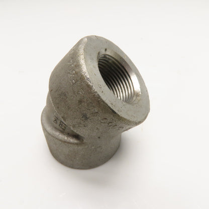 1" 45 Degree Threaded Elbow Pipe Fitting 3000# 304 Stainless Steel