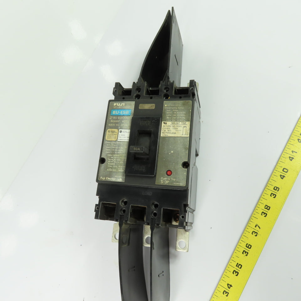 Fuji Electric BU-ESB3060 60A 600V 3-Pole Circuit Breaker 120V Shunt Trip
