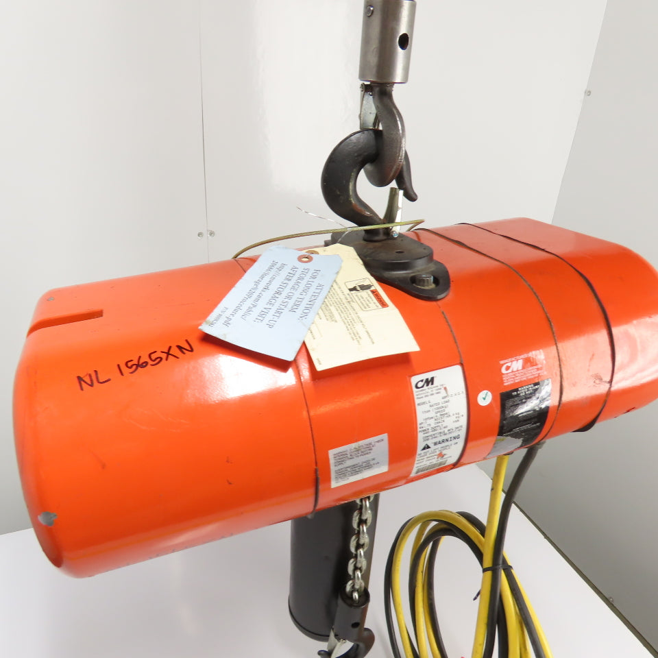 CM Lodestar Model L 1Ton 2000LB Electric Chain Hoist 20' Lift 16FPM 3Ph 230/460V