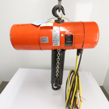 CM Lodestar Model L 1Ton 2000LB Electric Chain Hoist 20' Lift 16FPM 3Ph 230/460V