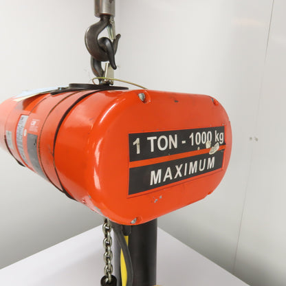 CM Lodestar Model L 1Ton 2000LB Electric Chain Hoist 20' Lift 16FPM 3Ph 230/460V
