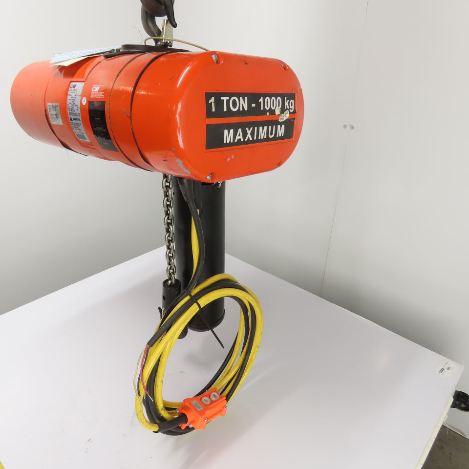 CM Lodestar Model L 1Ton 2000LB Electric Chain Hoist 20' Lift 16FPM 3Ph 230/460V