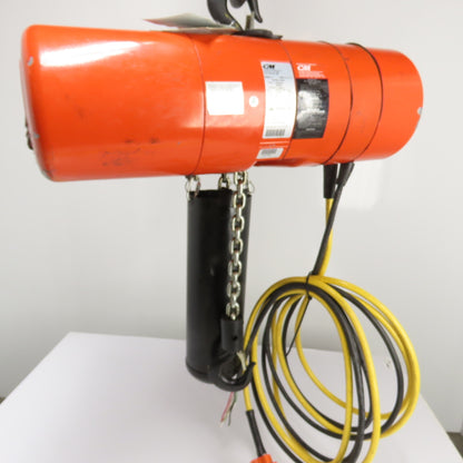 CM Lodestar Model L 1Ton 2000LB Electric Chain Hoist 20' Lift 16FPM 3Ph 230/460V
